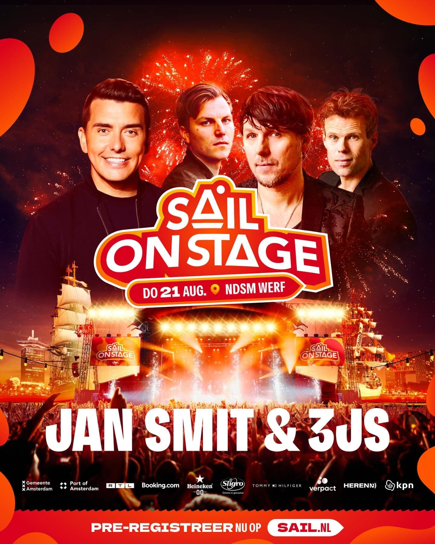 Feest mee met @jansmit & @driejs ��tijdens SAIL On Stage op donderdag 21 augustu...