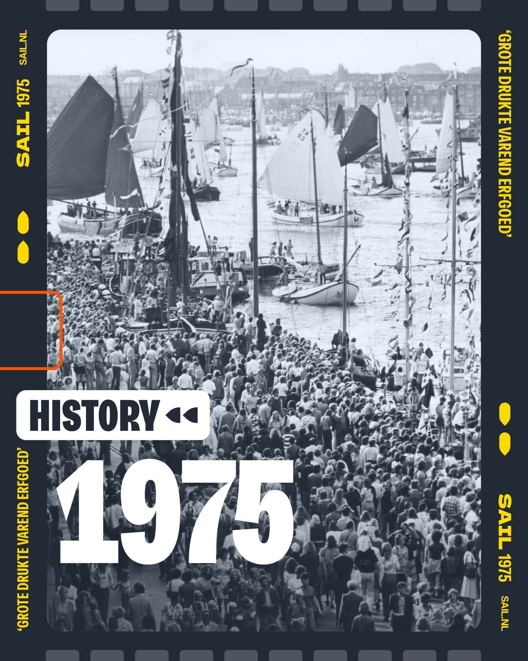 Back to 1975: IJ full of history! ⛵✨ Thousands admire the Sailing Heritage Fleet...